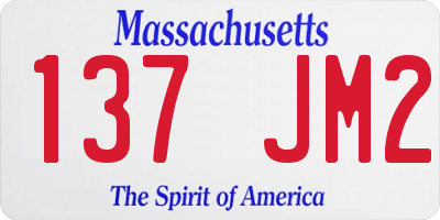 MA license plate 137JM2