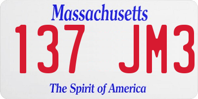 MA license plate 137JM3