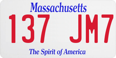MA license plate 137JM7