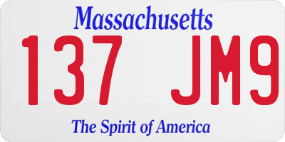 MA license plate 137JM9
