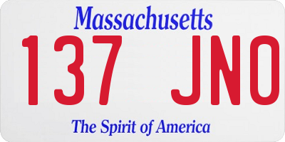 MA license plate 137JN0