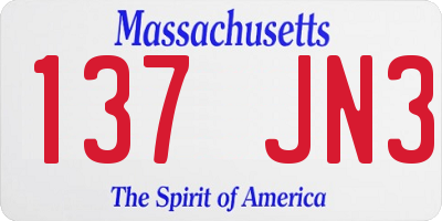MA license plate 137JN3