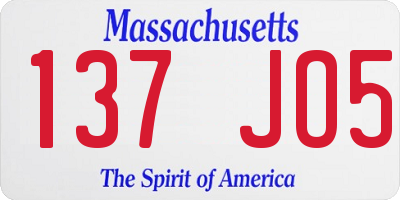 MA license plate 137JO5
