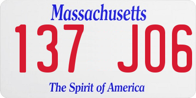 MA license plate 137JO6