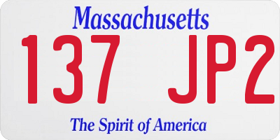 MA license plate 137JP2