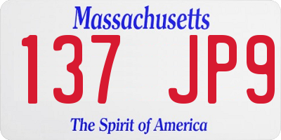 MA license plate 137JP9