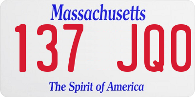 MA license plate 137JQ0