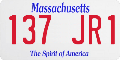 MA license plate 137JR1