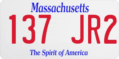 MA license plate 137JR2