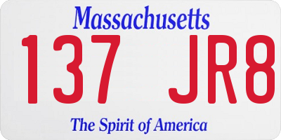 MA license plate 137JR8