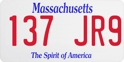 MA license plate 137JR9