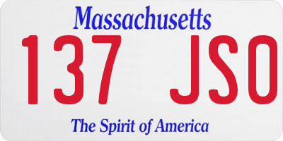 MA license plate 137JS0