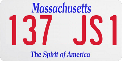 MA license plate 137JS1