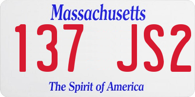 MA license plate 137JS2