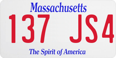 MA license plate 137JS4
