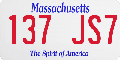 MA license plate 137JS7