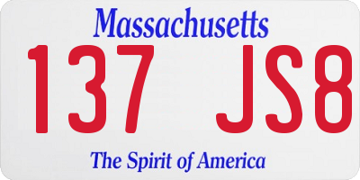 MA license plate 137JS8