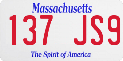MA license plate 137JS9