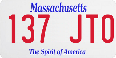 MA license plate 137JT0