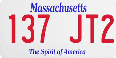 MA license plate 137JT2