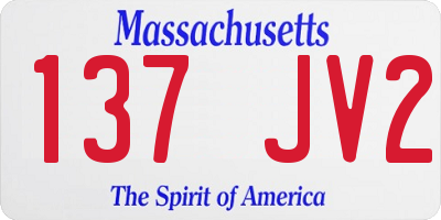 MA license plate 137JV2