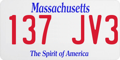 MA license plate 137JV3