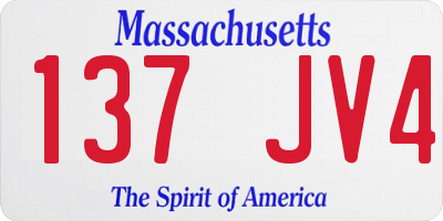 MA license plate 137JV4