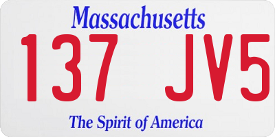 MA license plate 137JV5