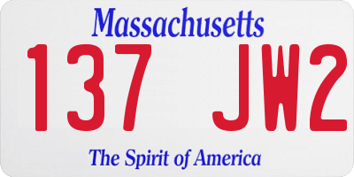MA license plate 137JW2