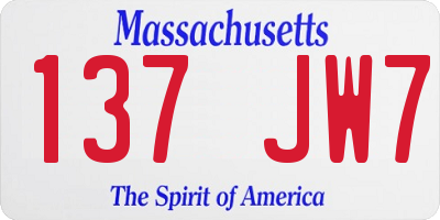 MA license plate 137JW7