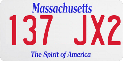 MA license plate 137JX2