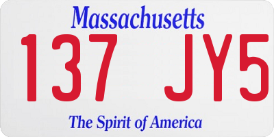 MA license plate 137JY5
