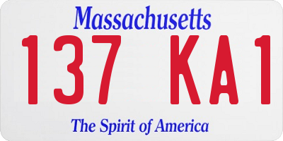 MA license plate 137KA1