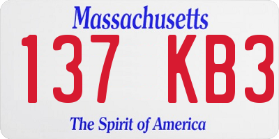 MA license plate 137KB3