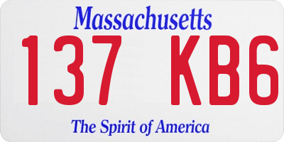 MA license plate 137KB6