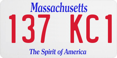 MA license plate 137KC1