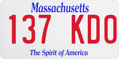 MA license plate 137KD0