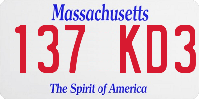 MA license plate 137KD3