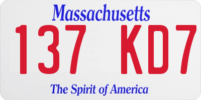 MA license plate 137KD7