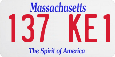 MA license plate 137KE1