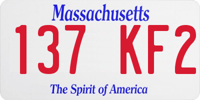 MA license plate 137KF2