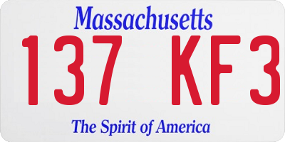 MA license plate 137KF3