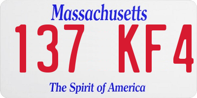 MA license plate 137KF4