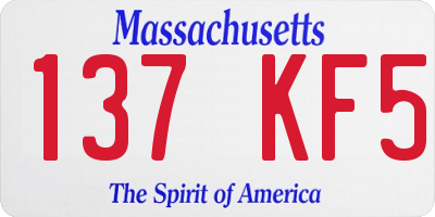 MA license plate 137KF5