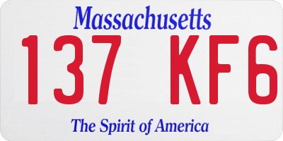 MA license plate 137KF6