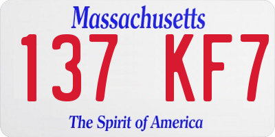 MA license plate 137KF7