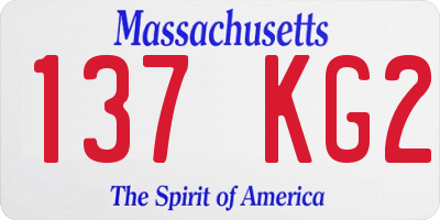 MA license plate 137KG2