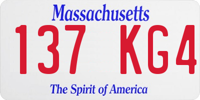 MA license plate 137KG4