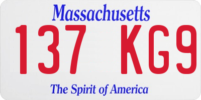MA license plate 137KG9