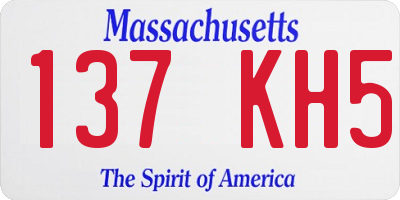 MA license plate 137KH5